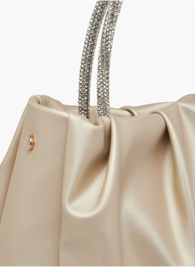 Flora Bella By Shoexpress Women's Logo Detail Tote Bag with Embellished Top Handles  - Image 5