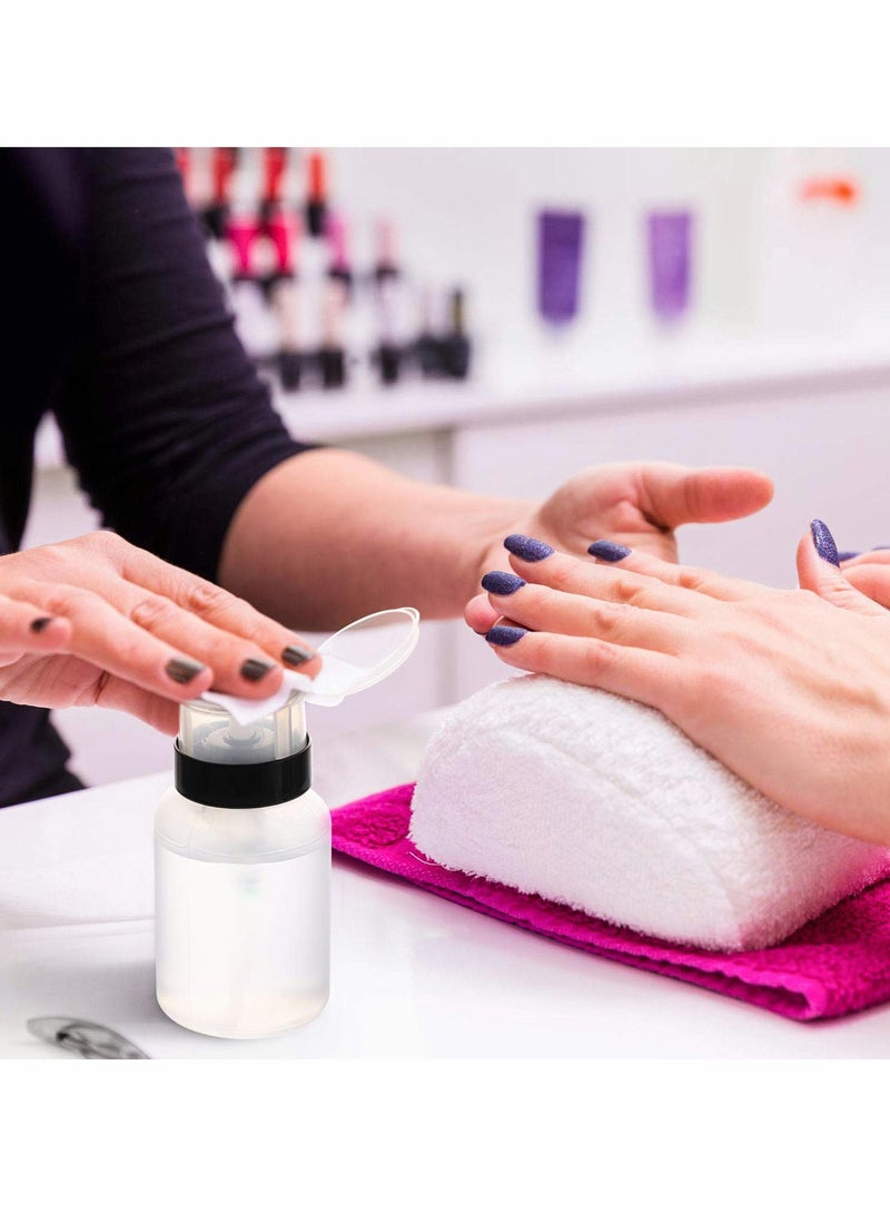 Barakah عبوة من 4 زجاجات مضخة قابلة للقفل فارغة بسعة 200 مل للكحول، الأسيتون، مزيل طلاء الأظافر ومزيل المكياج (6.8 أونصة) - Image 2