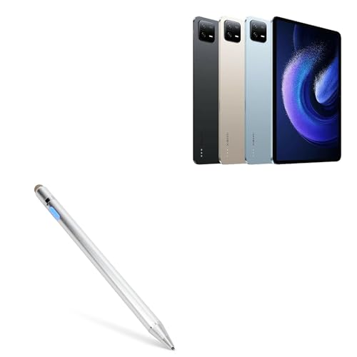BoxWave Stylus Pen Compatible with Xiaomi Pad 6 AccuPoint Active Stylus Electronic Stylus with Ultra Fine Tip Metallic Silver - Image 1