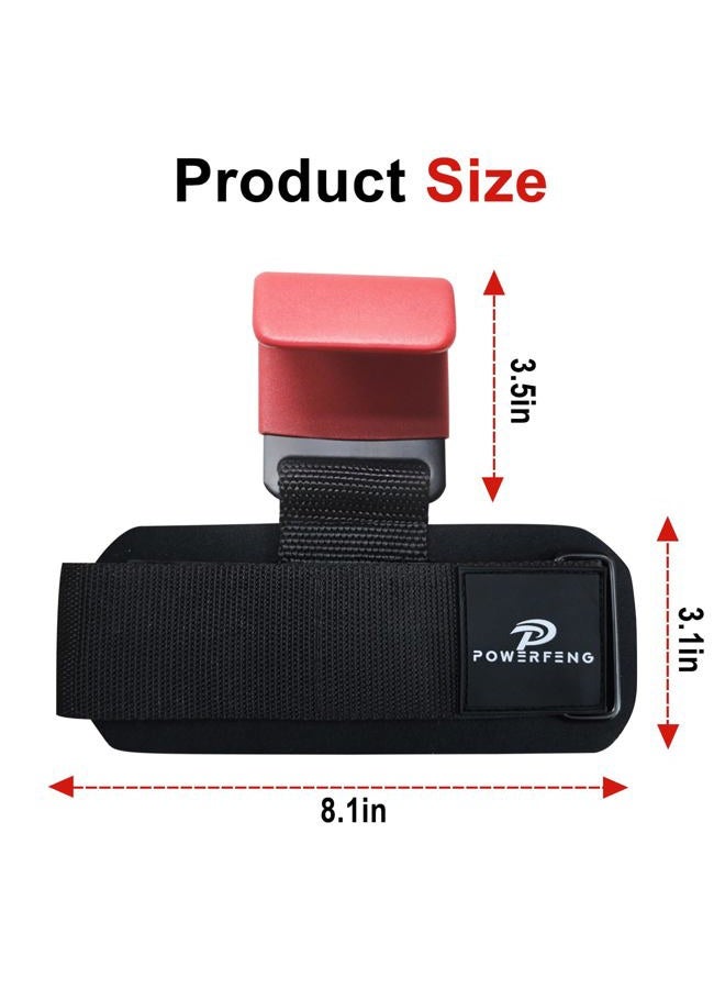 powerfeng Lifting Hooks for Weight Lifting: Weightlifting Hooks Wrist Straps Hand Grip Support for Deadlift Weightlifting Gym Gloves for Men & Women (Red) - Image 2