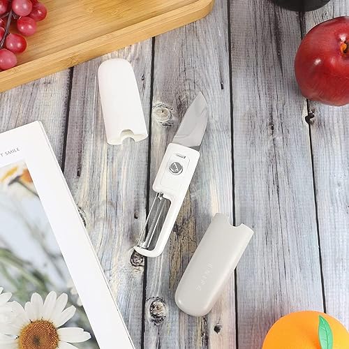 Eloxee Multifunctional 2 in 1 Stainless Steel Fruit Knife Peeler, Fruit and Vegetable Peeler Dual-Use Knife, Outdoor Kitchen Tools Portable Peeling Fruit Peeler (Multicoloured, Medium) - Image 4