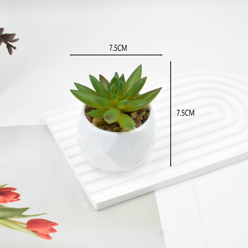 Generic Pink Succulent Artificial Potted Plant Home Office Decor Pointed lotus + plastic diamond basin