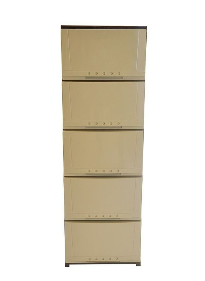 Faller 5-Layer Storage Drawer Cabinet Brown/Beige 42x104x34 cm  - Image 3