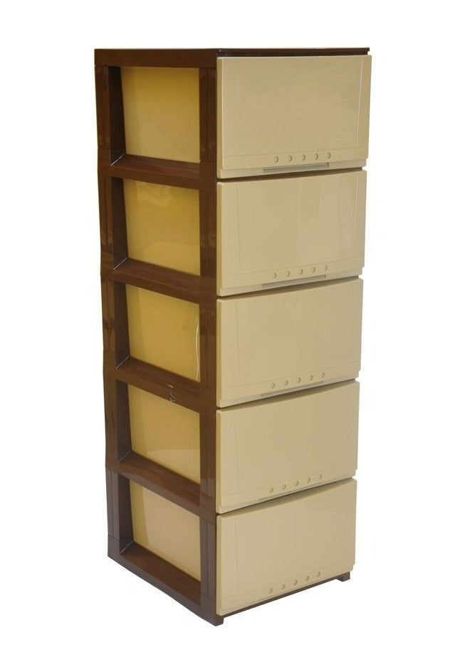 Faller 5-Layer Storage Drawer Cabinet Brown/Beige 42x104x34 cm  - Image 2