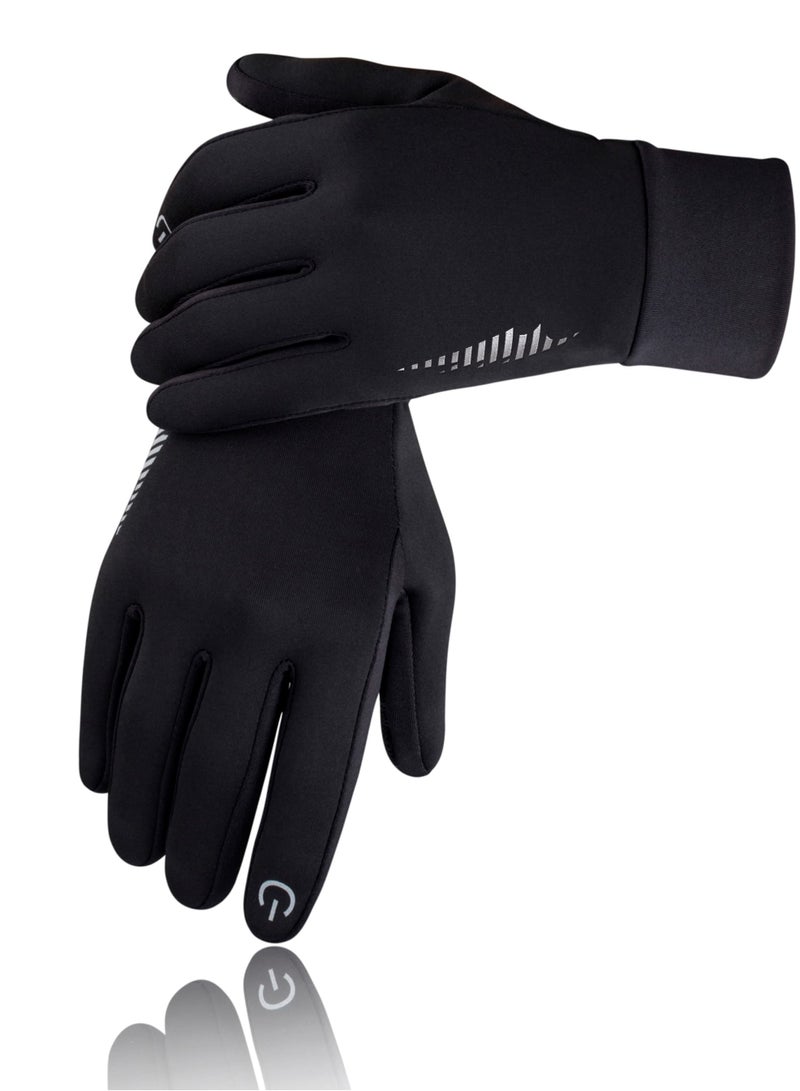 Generic 1 Pair（Size M）Winter Unisex Wear-Resistant And Anti Slip Riding Gloves, Outdoor Waterproof, Touch Screen Logo Reflective And Warm Gloves, Black M 23cm*10.5cm*0.8cm - Image 3