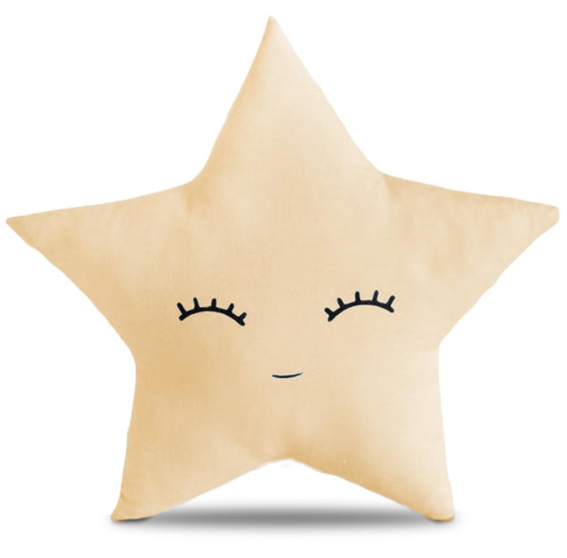 the purple tree Cute Moon Star Cot Cushion (Pack of 2, 16x16 inch, Peach) Kids Cushion, Soft Toy, Soft Plush Pillow, cot Cushion, Nursery décor, Baby Cushion - Image 2