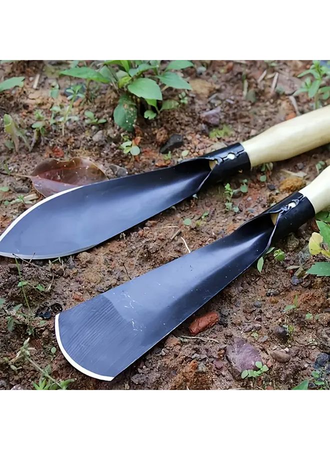Ergonomic Manganese Steel Garden Shovel Set with Solid Wood Handle for Planting Weeding Digging Flowers Vegetables - Image 3