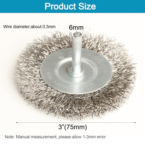 FPPO 4PCS 3 Inch Stainless Steel Wire Wheel Brushes Kit for Drill with 1/4-Inch Shank,Wire Wheels for Power-Operated Grinders - Image 2