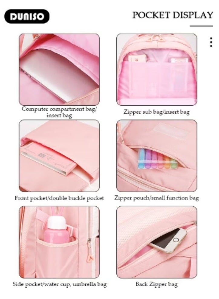 DUNISO Sweet Pink - Series Backpack, Lightweight, Large - Capacity, Durable and Waterproof - Image 4