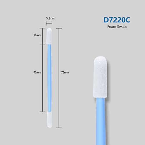 AAwipes 3" Foam Cleaning Swabs Double Ended with Round Heads [New] (100pcs, Blue, 3.2 mm Head, 76 mm Length), Double-Headed Q Tip Foam Swab Cleaning Sticks for Cleaning Tiny Grooved Areas (D7220C) - Image 2