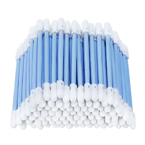 AAwipes 3" Foam Cleaning Swabs Double Ended with Round Heads [New] (100pcs, Blue, 3.2 mm Head, 76 mm Length), Double-Headed Q Tip Foam Swab Cleaning Sticks for Cleaning Tiny Grooved Areas (D7220C) - Image 1