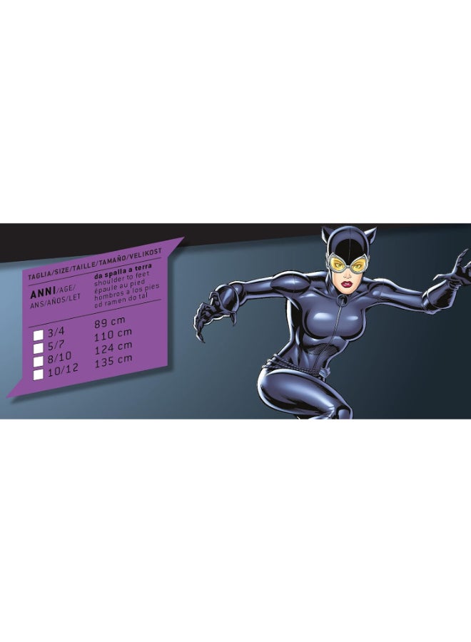 Ciao زي المرأة القطة للفتيات من 3-4 سنوات | بدلة أبطال خارقين للأطفال مع حزام وقناع | زي مرخص من دي سي كومكس - Image 3