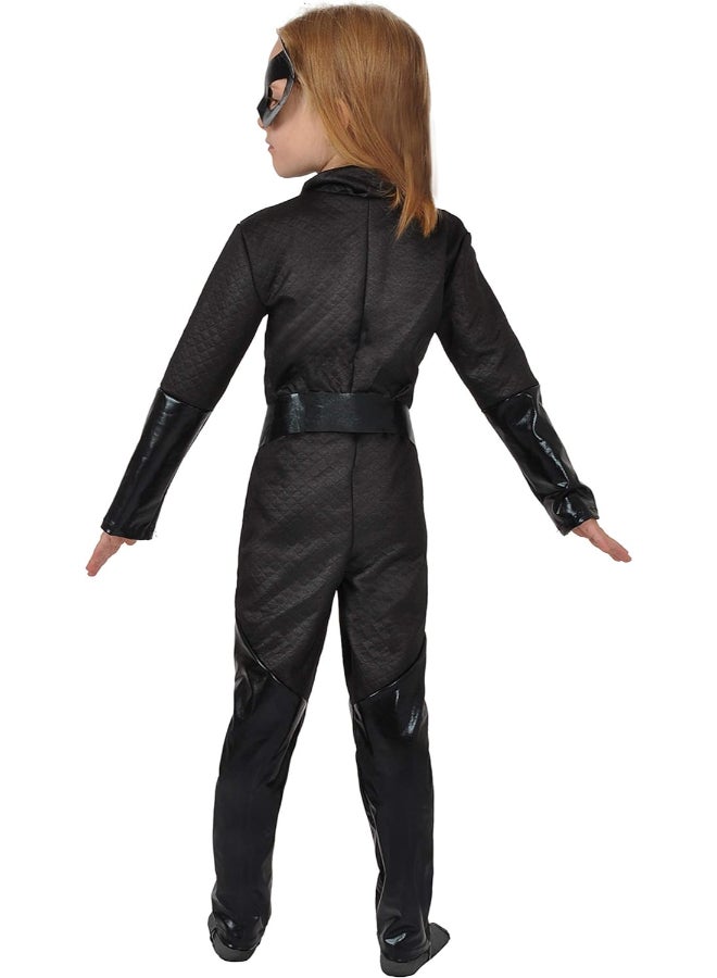 Ciao زي المرأة القطة للفتيات من 3-4 سنوات | بدلة أبطال خارقين للأطفال مع حزام وقناع | زي مرخص من دي سي كومكس - Image 2