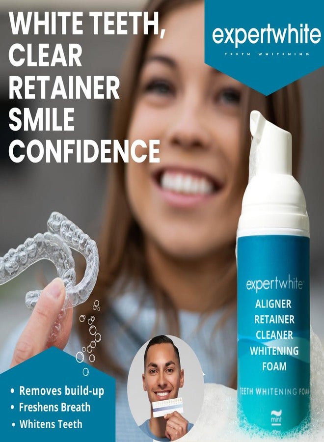 Expertwhite 2-in-1 Whitening & Retainer Cleaning Foam - Teeth Whitener & Aligner Cleaner for Invisalign, Clear Retainers, Night Guards, Dentures & Trays - Mint Fresh, Enamel Safe. - Image 2