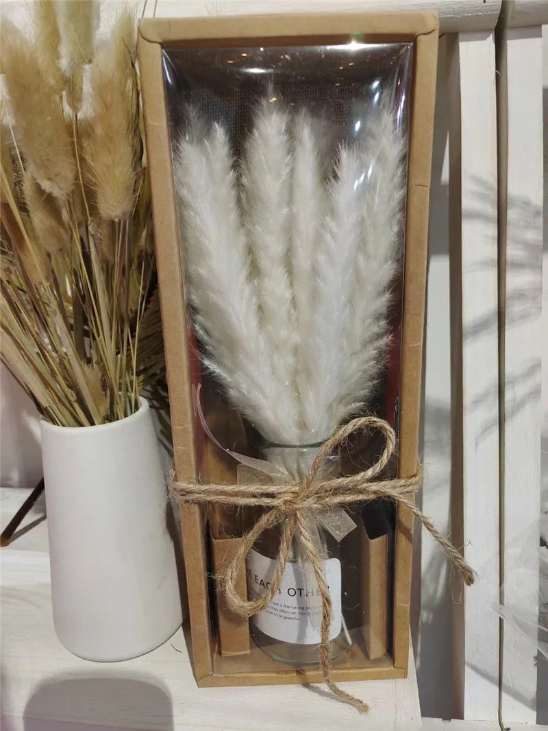 Bluejw E07498 INS Hot Sale 15-60 PCS Natural Dried Pampas Grass Bouquet - White Brown Rabbit Tail Reeds Flower Bunch - Perfect for Home Decor, Dried Plants Arrangement - Image 5