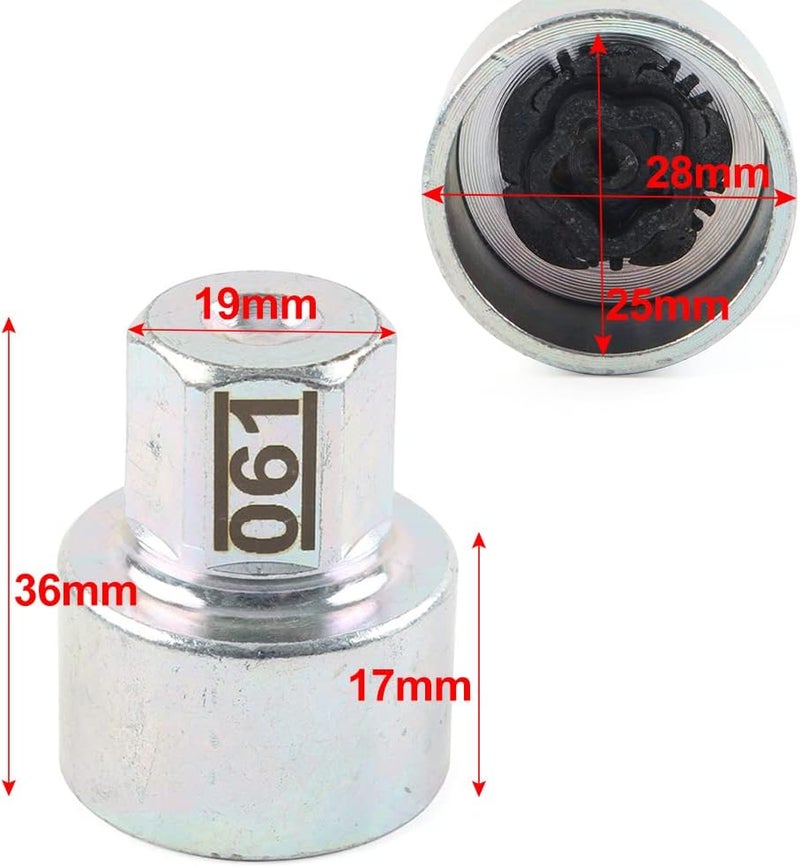 Cnoula11 Tire Repair Tools, Wheel Lock Lugnut Anti-Theft Screw Lug Nut Removal Key Socket for BMW MINI 1 / COOPER/COOPER S & JCW, Pattern 4 - Image 2