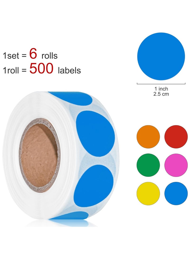 3000Pcs Colored Dot Stickers, 2.5cm Label Sticker Round Color Coding Labels Circle Dots Labels Circle Stickers for Office,Classroom,Family - Image 2
