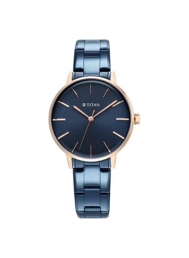 تيتان TGIF Quartz Analog Blue Dial Blue Stainless Steel Strap Watch for Women - 95248KM02