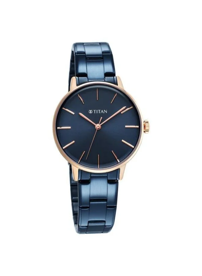 تيتان TGIF Quartz Analog Blue Dial Blue Stainless Steel Strap Watch for Women - 95248KM02