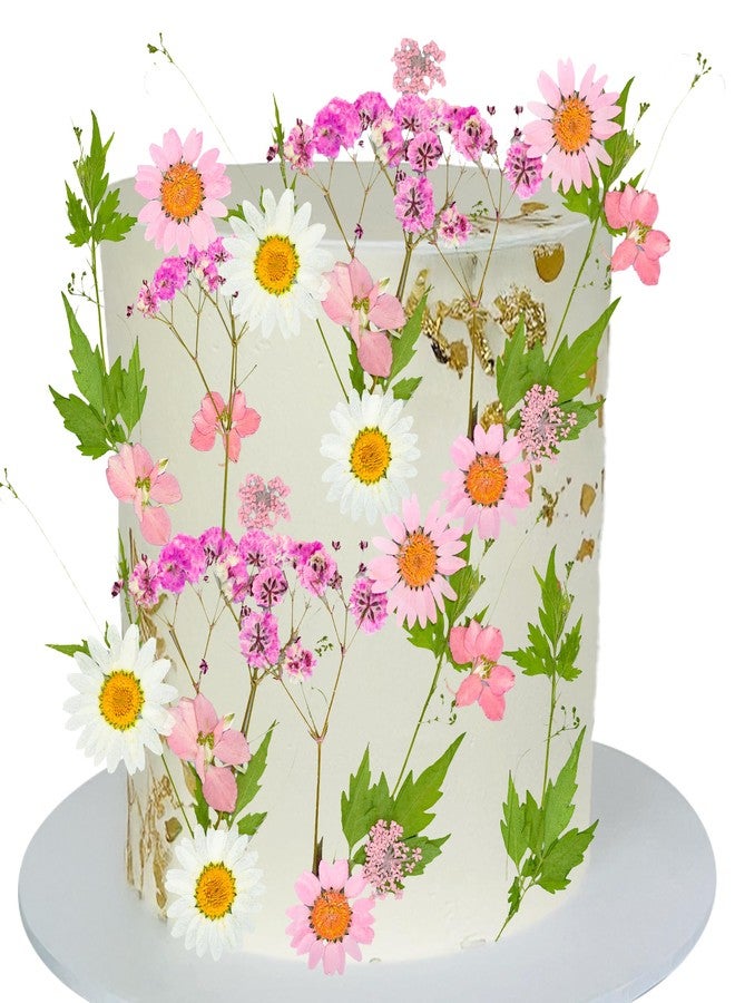 Ephlyn 24Pcs Wildflower Cake Toppers Daisy Decor Baby In Bloom Baby Shower Cake Toppers for Women Birthday Bridal Shower Wedding Party Decoration Pink - Image 1