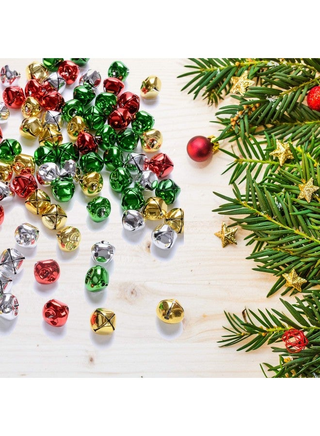 Evisha 100 Small Size Multi Colour Christmas Bells Christmas Tree Hanging for Christmas Tree Decoration Jingle Bells - Image 1