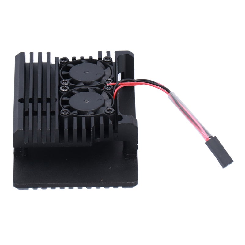 Enclosure for Raspberry Pi 4 B Aluminum Alloy Heat Dissipation Protective Case with Fan - Image 1