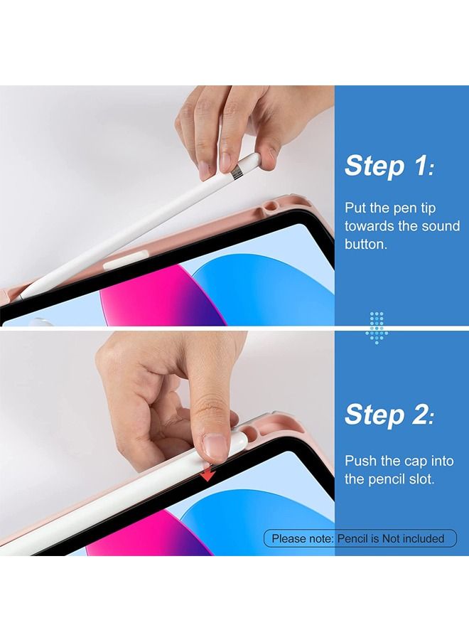 Rock Pow Case for iPad 10th Generation 10.9 Inch 2022 Shockproof Cover with Clear Transparent Back Shell with Pencil Holder, Auto Sleep/Wake Cover - Image 3