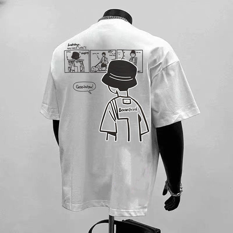Pure Cotton 220G Short-Sleeved T-Shirt Men'S Ins Trendy Brand Bottoming Shirt Trendyy Large Size Summer - Image 5