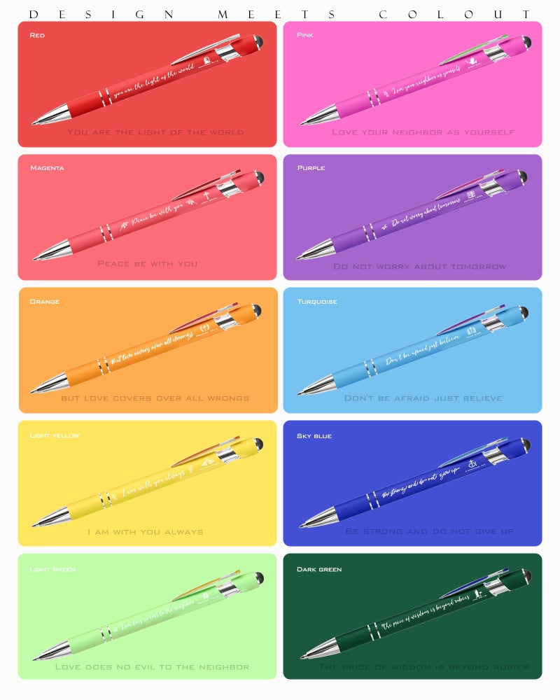 Ctsotmybs Christian Pens with Stylus Tips Bible Verse Inspirational Pens Ballpoint Smooth Writing Black Ink Bulk Christian Gifts for Women & Men for Journaling School Office Church Supplies 10-Pack - Image 2