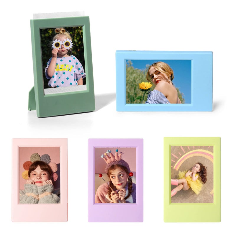 WOGOZAN Mini 3 Inch Film Photo Picture Frame for Fujifilm Instax Mini 12119990987EVO and Polaroid 215x34 Inches Frame Colorful Wallet Size Photo Tabletop Display Use 5 Pack