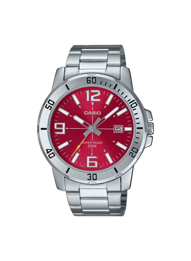 Casio Enticer MTP-VD01D-4BVUDF Red Dial Men's Watch - Image 1