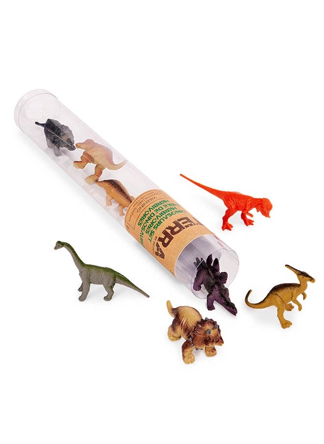 Terra by Battat 8 Pcs Dinosaurs Tube, Dinosaurs Set Herbivores-Ensemble De Dinosaures Herbivores, Realistic looking Mini 6-11 cm Plastic Animal Figure Toys for kids 3+ Years  - Image 4