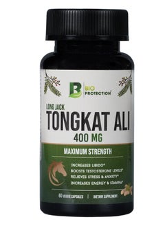 BIO PROTECTION Bio Protection Tongkat Ali 400 Mg, Increase Energy and Testosterone Levels, Enhance Athletic Performance, 60 Veggie Capsules 