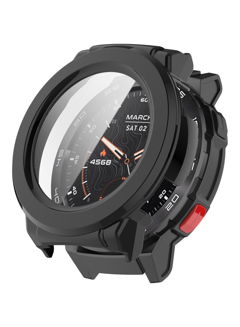 PC Frame Smart Bracelet Bezel for Mibro Watch GS Pro Cover Replacement Glass Film Screen Protectors Case for Mibro GS Pro Shell (Black) - Image 1