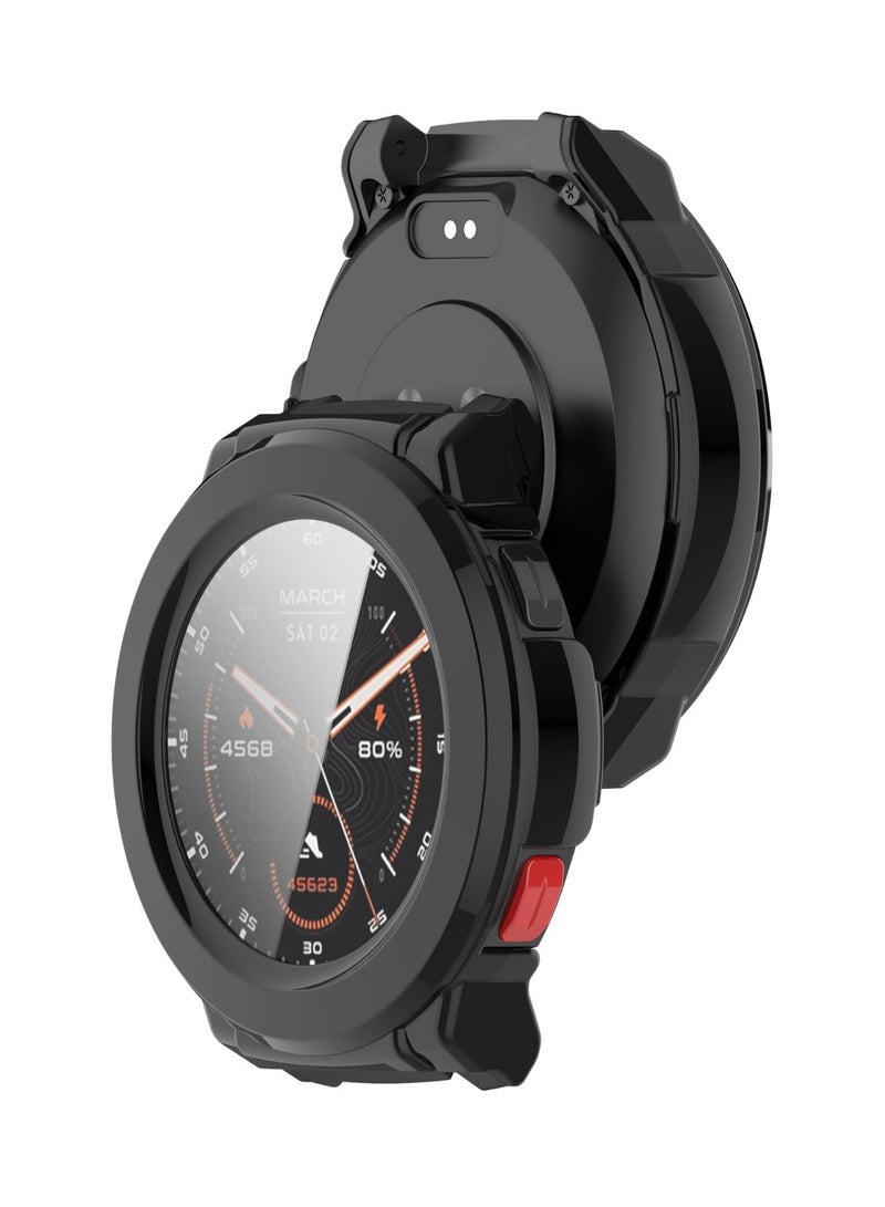 PC Frame Smart Bracelet Bezel for Mibro Watch GS Pro Cover Replacement Glass Film Screen Protectors Case for Mibro GS Pro Shell (Black) - Image 3