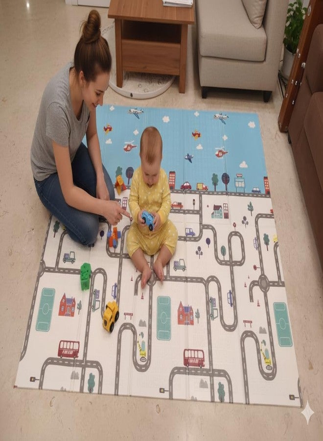 Wave Coast Large Reversible Baby Play Mat, BIS Safety Certified, BPA Free Foldable Foam Crawling Mat (6x5 ft, 6mm Thickness) - Image 2