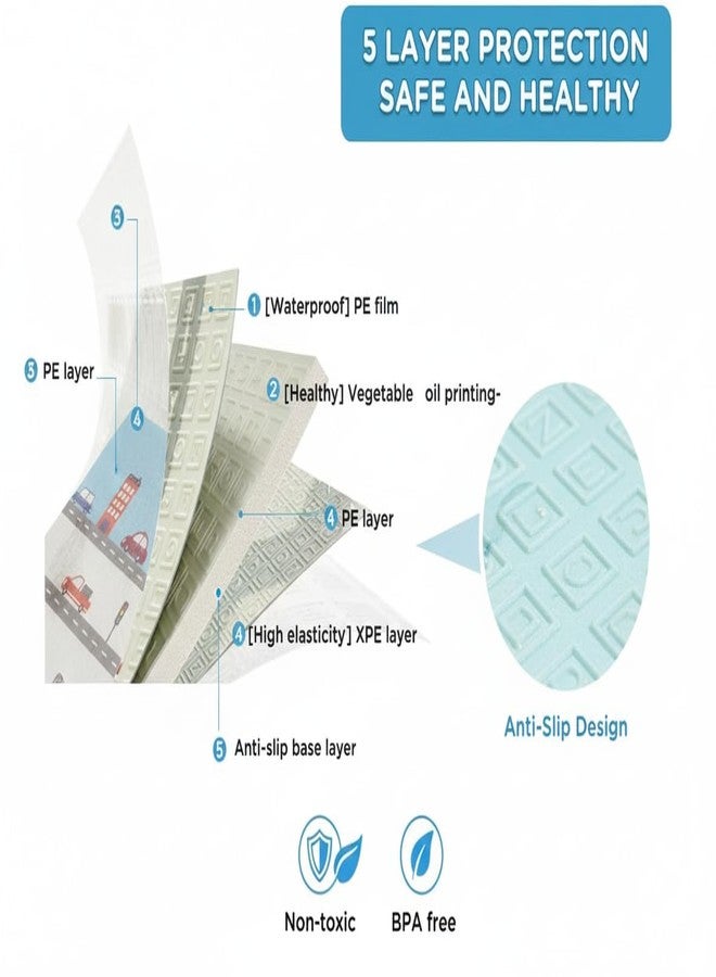 Wave Coast Large Reversible Baby Play Mat, BIS Safety Certified, BPA Free Foldable Foam Crawling Mat (6x5 ft, 6mm Thickness) - Image 4