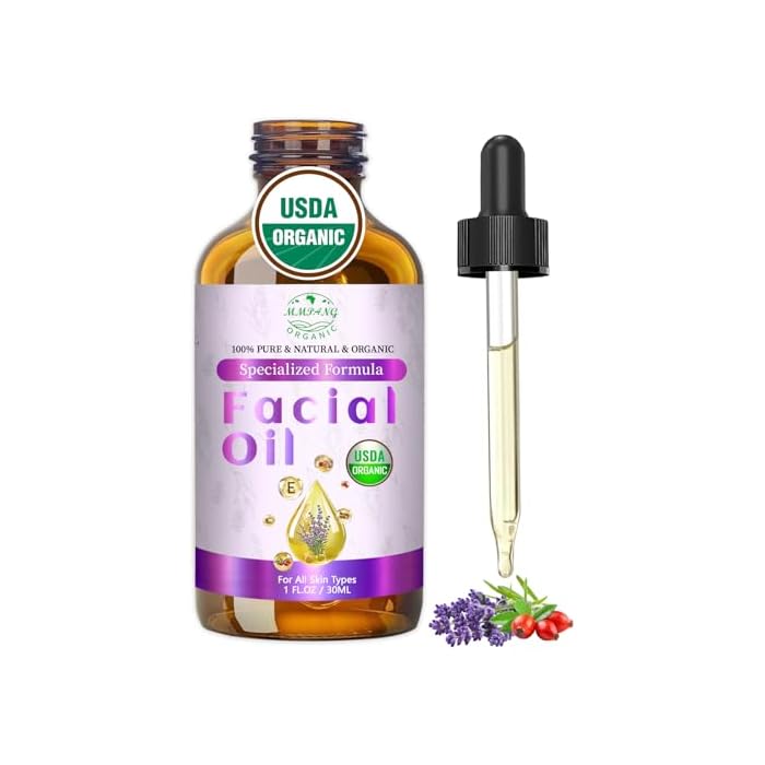 Organic Face Oil for Women, Facial Oil With Rosehip & Vitamin E for Skin | USDA Cold Pressed Face Oil With Frankincense, Pomegranate For Gua Sha Massage, Lightweight Feel for Moisturizing, Anti-Aging