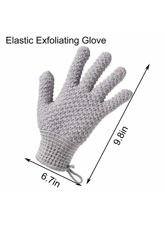 CLEEDY Bath Exfoliating Gloves - 2 Pairs of Lengthened and Large Scrubbing Gloves for Shower, Spa, and Massage - Perfect for Exfoliating Body, Face, Hands, and Feet(2 paris gary) - Image 2