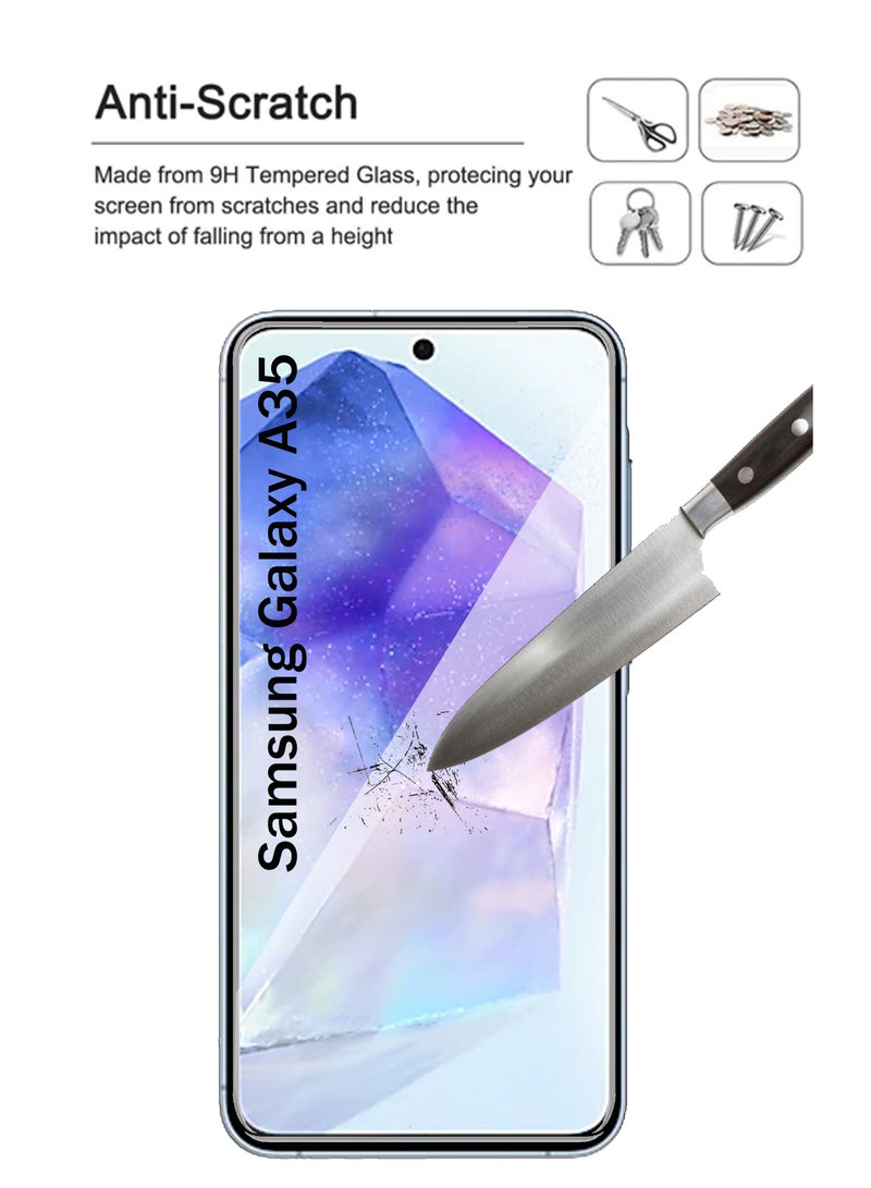 Samsung Galaxy A35 - Tempered Glass Screen Protector - Delicate Touch , Higher Transparency , Easy to Install ,Anti-scratch and Bubble-free Screen Protector - Clear  - Image 2