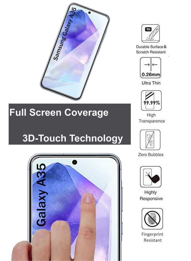 Samsung Galaxy A35 - Tempered Glass Screen Protector - Delicate Touch , Higher Transparency , Easy to Install ,Anti-scratch and Bubble-free Screen Protector - Clear  - Image 4