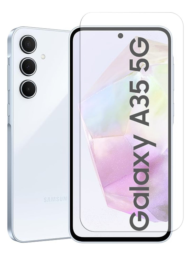 Samsung Galaxy A35 - Tempered Glass Screen Protector - Delicate Touch , Higher Transparency , Easy to Install ,Anti-scratch and Bubble-free Screen Protector - Clear  - Image 1