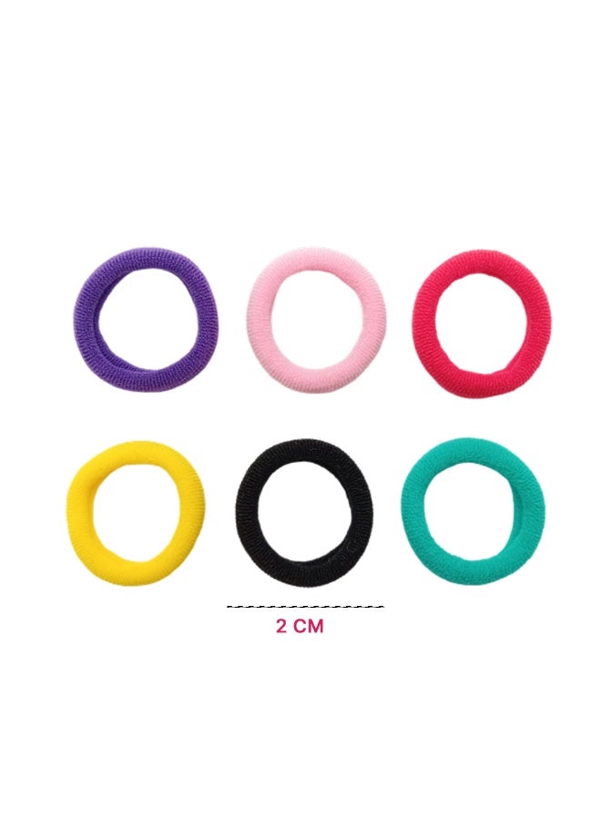 Akarm 100 Pcs Colorful Elastic Hair Bands Set - Assorted Bright Colors - Soft & Damage-Free Hair Ties - Image 3