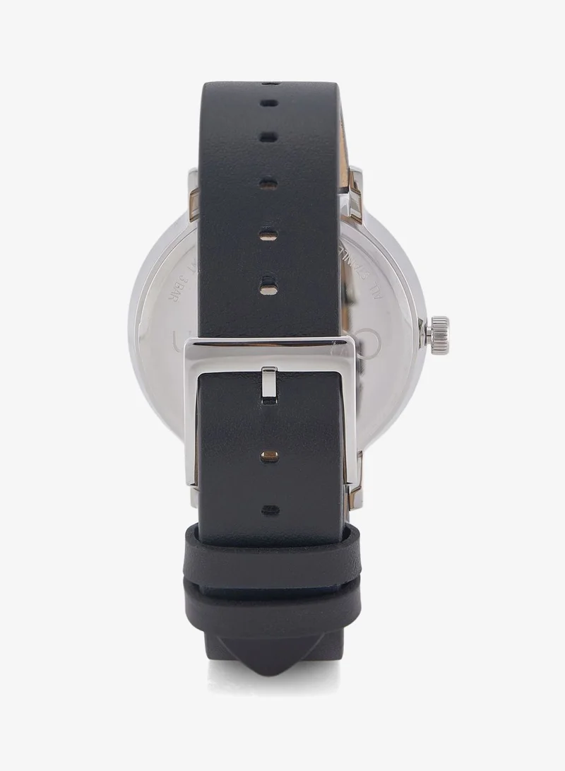 Calvin Klein  3-Hand Modern Collection Quartz Movement Watch For Men With Black Leather Strap - 25200437 for Men | Best Price UAE