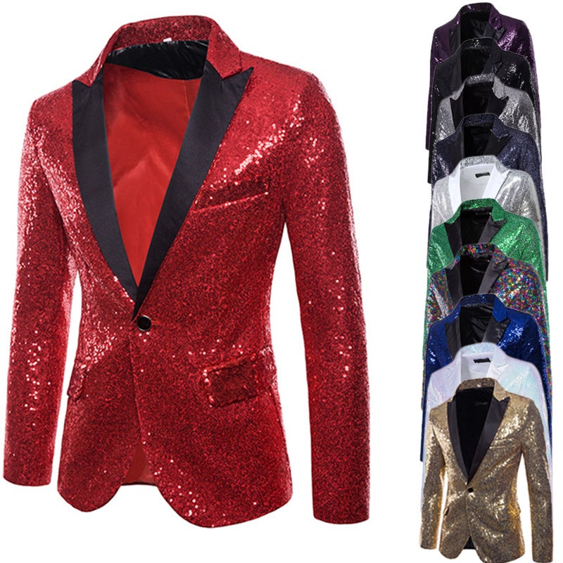 Suit Men'S Performance Dress Sequins European Code Suit Nightclub Men'S Host Mc Studio Men'S Coat - Image 4