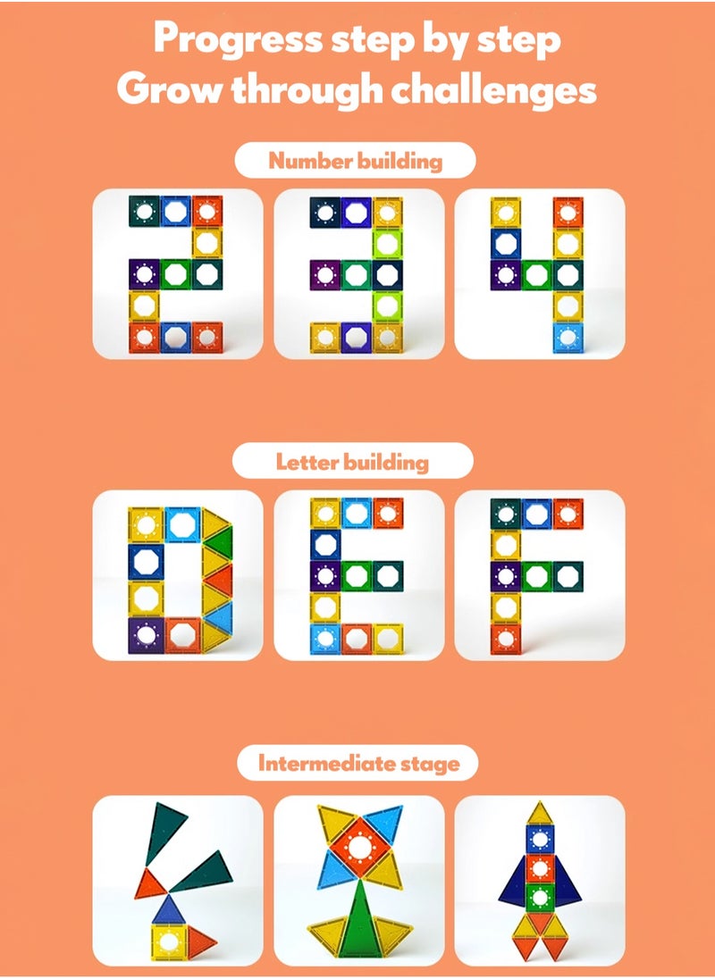 LOOPITYS - Magnetic brick color window set, magnetic block pipeline, children's puzzle toy magnetic block, specification is 105PCS - Image 1