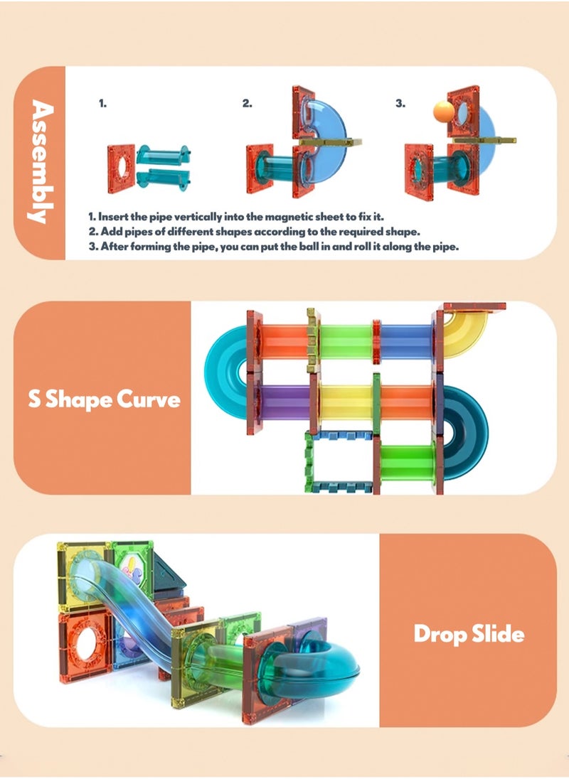 LOOPITYS - Magnetic brick color window set, magnetic block pipeline, children's puzzle toy magnetic block, specification is 105PCS - Image 1