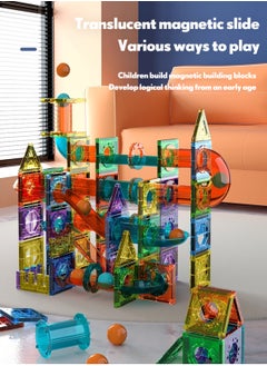 LOOPITYS Magnetic brick color window set, magnetic block pipeline, children's puzzle toy magnetic block, specification is 105PCS  - Image 4