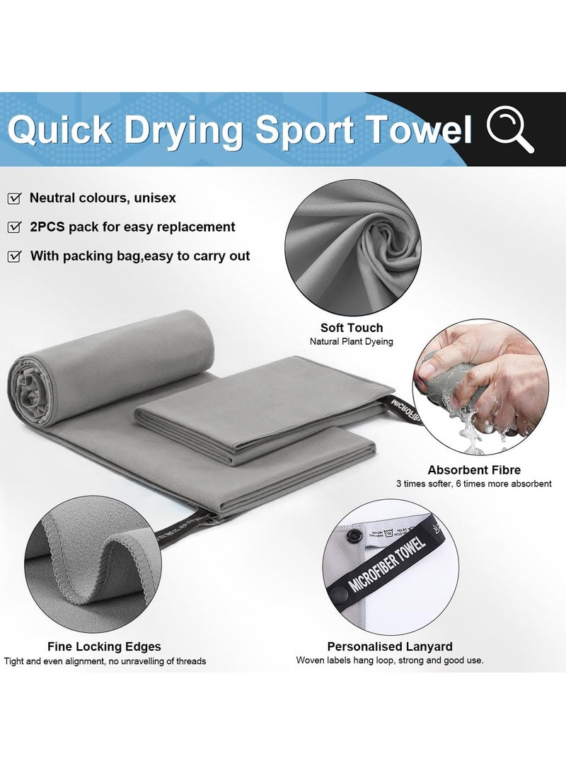 MIXDE Quick Drying Gym Towel Soft Microfiber Lightweight Sport Sweat Towel Perfect Travel Camping Towel Super Absorbent Ultra Compact for Gym Sport Yoga Backpacking Swimming  - Image 2