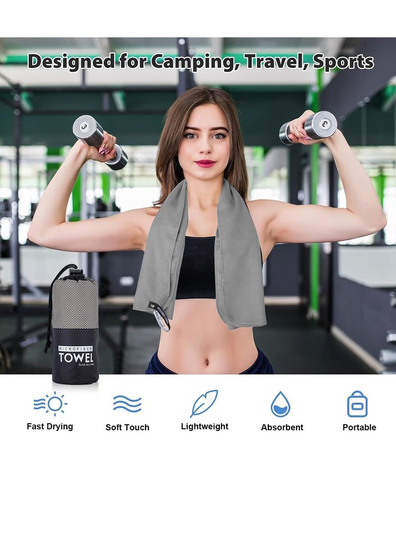 MIXDE Quick Drying Gym Towel Soft Microfiber Lightweight Sport Sweat Towel Perfect Travel Camping Towel Super Absorbent Ultra Compact for Gym Sport Yoga Backpacking Swimming  - Image 3